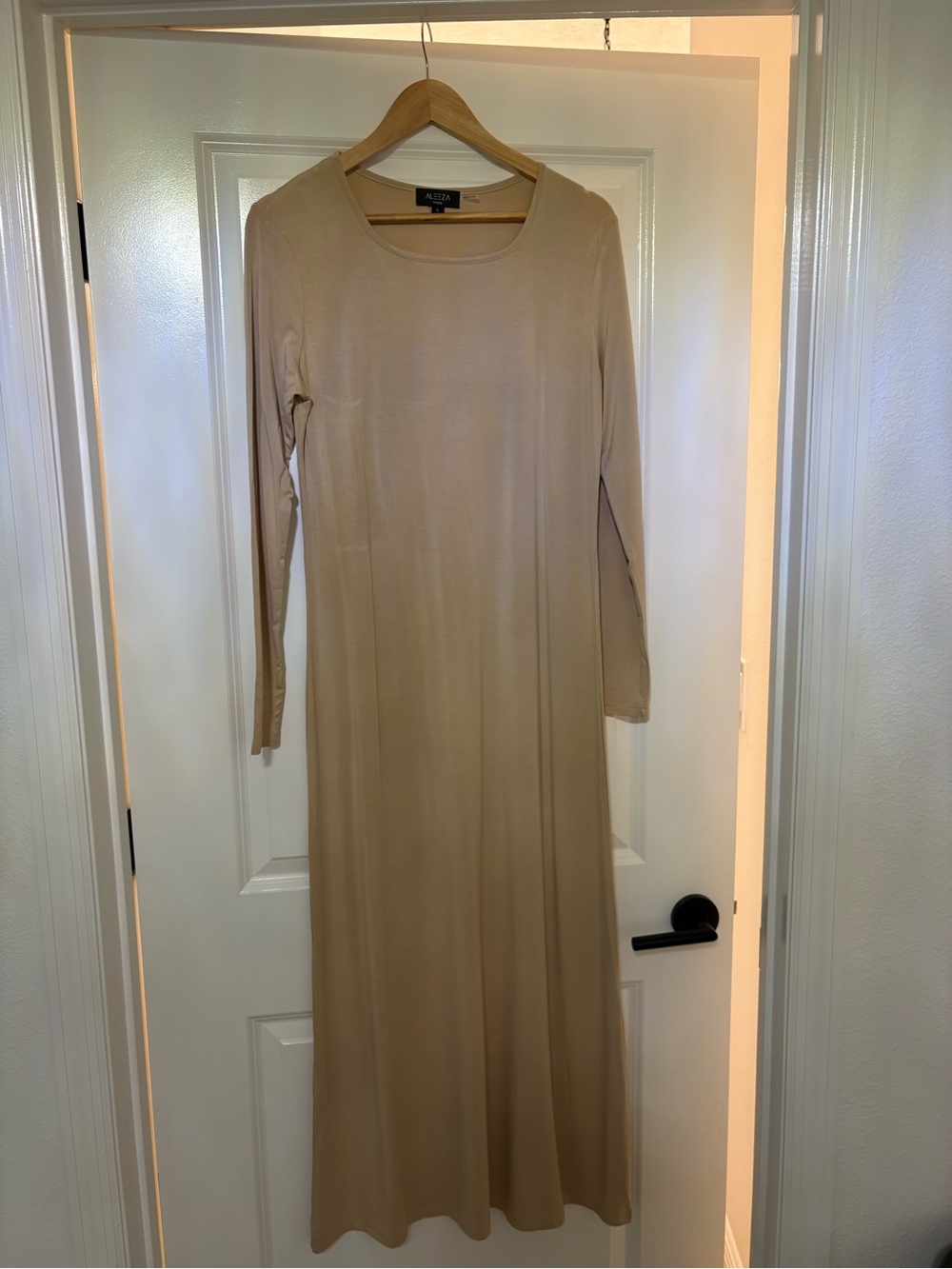 Aldo Beige Long-Sleeve Maxi Dress